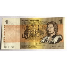 AUSTRALIA 1982 . ONE 1 DOLLAR BANKNOTE . JOHNSTON/STONE
